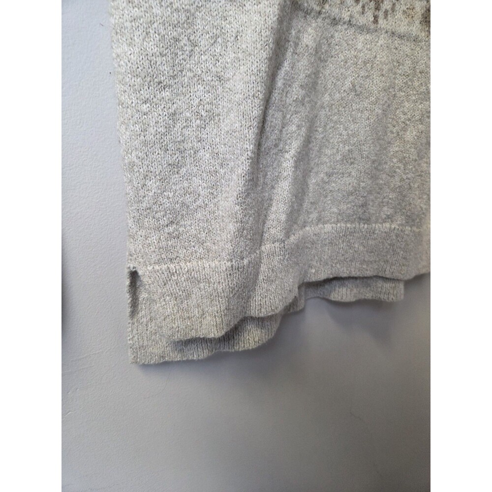 Hollister Womens Gray Fair Isle Knit V-Neck Pullover Sweater Long Sleeve L - Picture 7 of 14